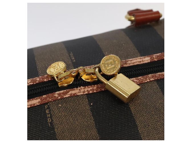 Pequin Borsa Boston in tela Pecan FENDI 2 in 1 marrone nero oro Auth ep6281 D'oro - vista 21