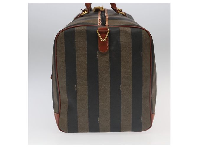 Pequin Borsa Boston in tela Pecan FENDI 2 in 1 marrone nero oro Auth ep6281 D'oro - vista 3
