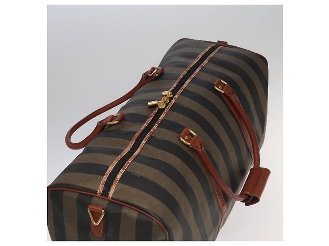 Pequin Borsa Boston in tela Pecan FENDI 2 in 1 marrone nero oro Auth ep6281 D'oro - vista 6