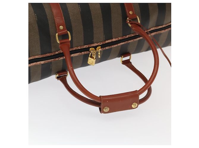 Pequin Borsa Boston in tela Pecan FENDI 2 in 1 marrone nero oro Auth ep6281 D'oro - vista 7