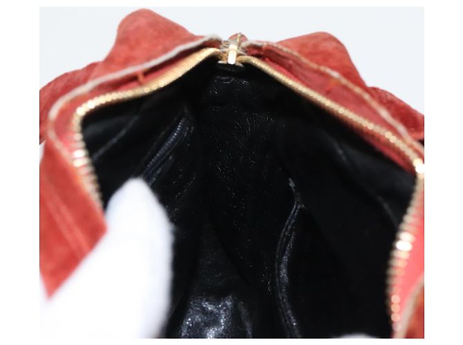 CHANEL Borsa a Mano Matelassé Velluto Arancione Oro CC Auth bs19395 D'oro - vista 20