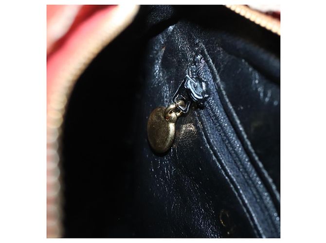 CHANEL Borsa a Mano Matelassé Velluto Arancione Oro CC Auth bs19395 D'oro - vista 22