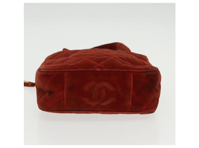 CHANEL Borsa a Mano Matelassé Velluto Arancione Oro CC Auth bs19395 D'oro - vista 5