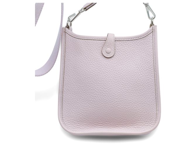 Evelyne Borsa Hermès Mini Evelyn 16 in pelle Clemence Rosa - vista 2