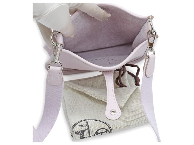 Evelyne Borsa Hermès Mini Evelyn 16 in pelle Clemence Rosa - vista 3