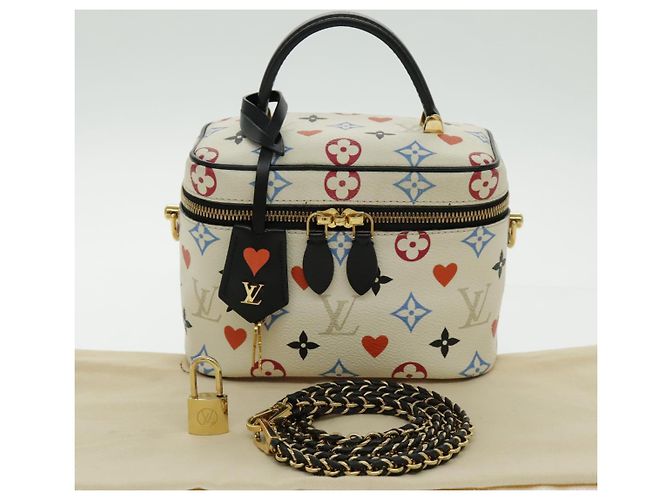 LOUIS VUITTON Monogram Game On Vanity PM Borsa a Mano Bianca M57458 LV Auth 95384SA Bianco - vista 12