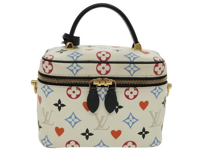 LOUIS VUITTON Monogram Game On Vanity PM Borsa a Mano Bianca M57458 LV Auth 95384SA Bianco - vista 13