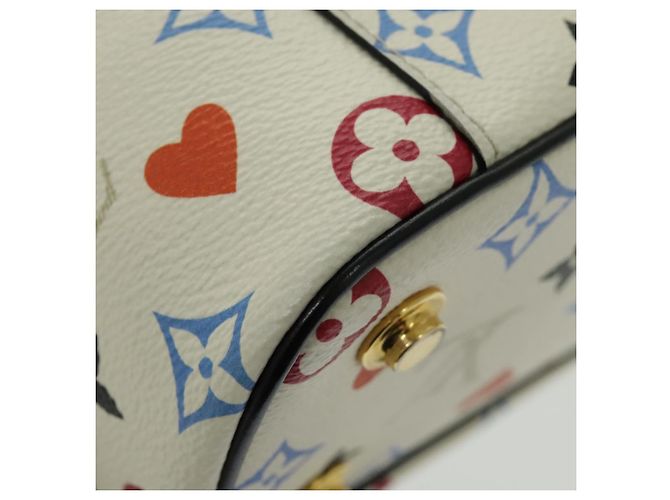 LOUIS VUITTON Monogram Game On Vanity PM Borsa a Mano Bianca M57458 LV Auth 95384SA Bianco - vista 16