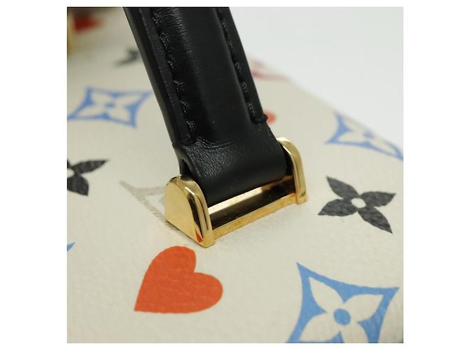 LOUIS VUITTON Monogram Game On Vanity PM Borsa a Mano Bianca M57458 LV Auth 95384SA Bianco - vista 19