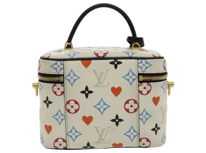 LOUIS VUITTON Monogram Game On Vanity PM Borsa a Mano Bianca M57458 LV Auth 95384SA Bianco - vista 2