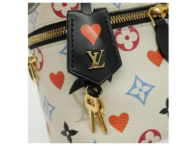 LOUIS VUITTON Monogram Game On Vanity PM Borsa a Mano Bianca M57458 LV Auth 95384SA Bianco - vista 21