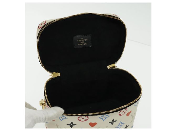 LOUIS VUITTON Monogram Game On Vanity PM Borsa a Mano Bianca M57458 LV Auth 95384SA Bianco - vista 23
