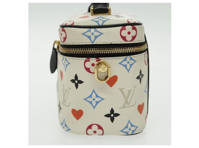 LOUIS VUITTON Monogram Game On Vanity PM Borsa a Mano Bianca M57458 LV Auth 95384SA Bianco - vista 3