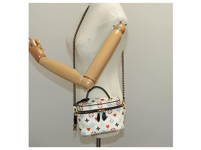LOUIS VUITTON Monogram Game On Vanity PM Borsa a Mano Bianca M57458 LV Auth 95384SA Bianco - vista 36