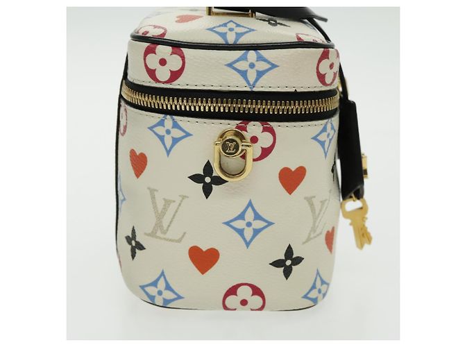 LOUIS VUITTON Monogram Game On Vanity PM Borsa a Mano Bianca M57458 LV Auth 95384SA Bianco - vista 4