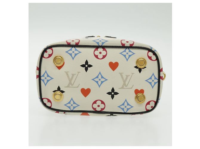 LOUIS VUITTON Monogram Game On Vanity PM Borsa a Mano Bianca M57458 LV Auth 95384SA Bianco - vista 5