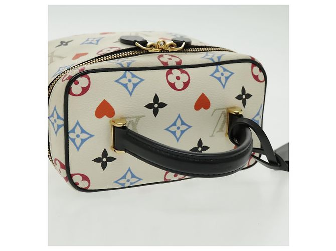 LOUIS VUITTON Monogram Game On Vanity PM Borsa a Mano Bianca M57458 LV Auth 95384SA Bianco - vista 7
