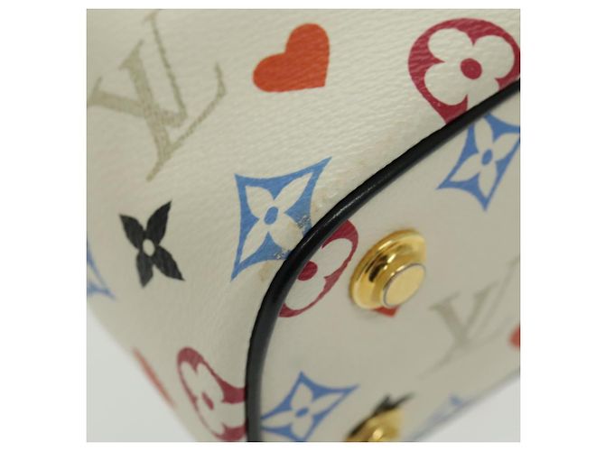 LOUIS VUITTON Monogram Game On Vanity PM Borsa a Mano Bianca M57458 LV Auth 95384SA Bianco - vista 9