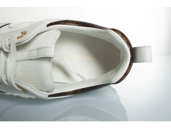Ledertrainingsschuhe Run Away von Louis Vuitton Braun Weiß - Ansicht 10