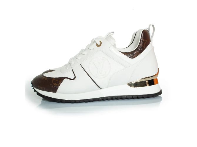 Ledertrainingsschuhe Run Away von Louis Vuitton Braun Weiß - Ansicht 2
