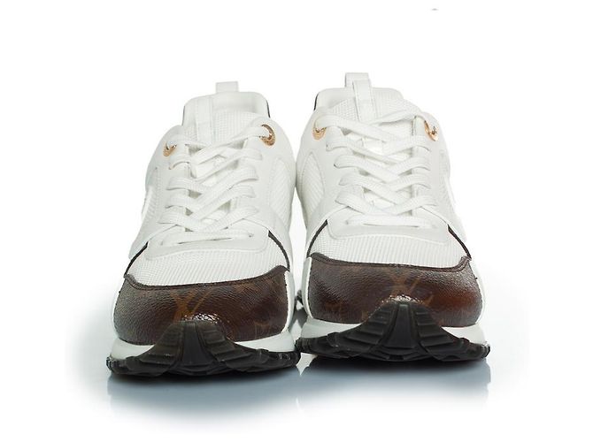 Ledertrainingsschuhe Run Away von Louis Vuitton Braun Weiß - Ansicht 3