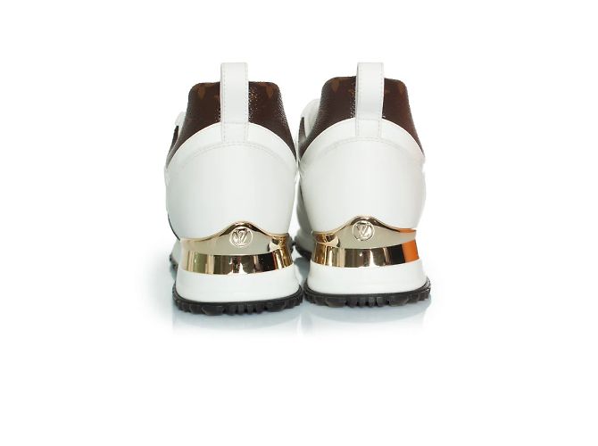 Ledertrainingsschuhe Run Away von Louis Vuitton Braun Weiß - Ansicht 4