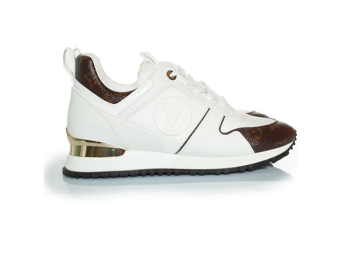 Ledertrainingsschuhe Run Away von Louis Vuitton Braun Weiß - Ansicht 5