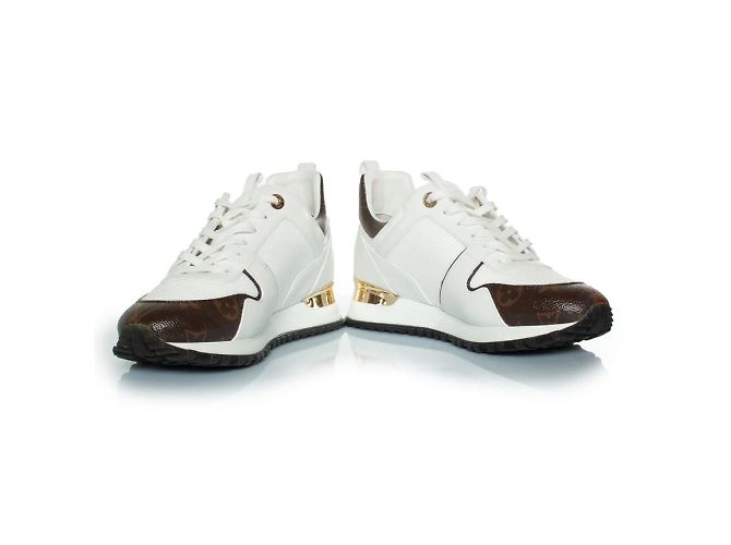 Ledertrainingsschuhe Run Away von Louis Vuitton Braun Weiß - Ansicht 6