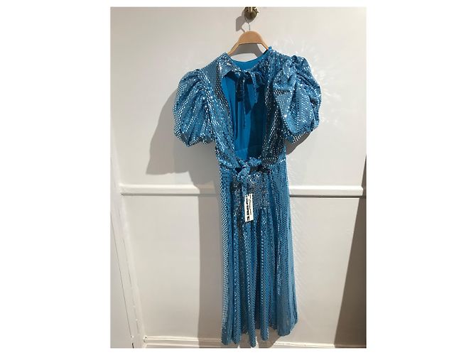 Autre Marque DREHEN Kleider T.International M Polyester Blau - Ansicht 2