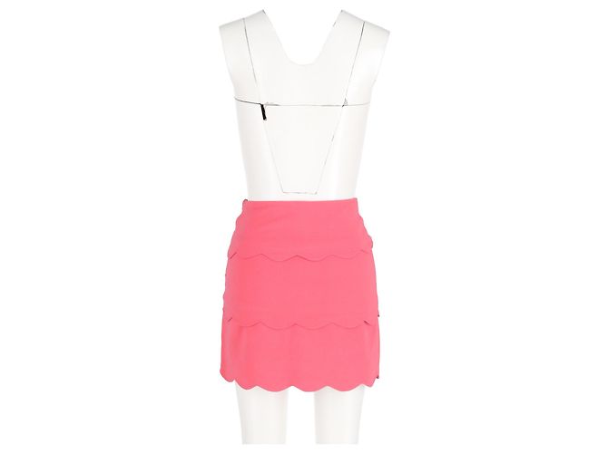 Sandro Paris Rüsch Minirock aus rosa Polyester Pink - Ansicht 2