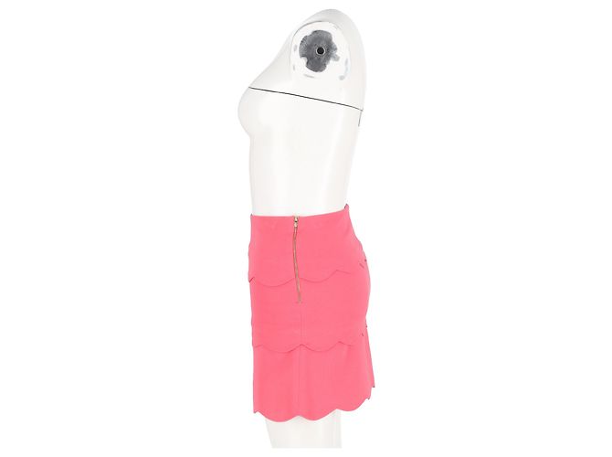 Sandro Paris Rüsch Minirock aus rosa Polyester Pink - Ansicht 4