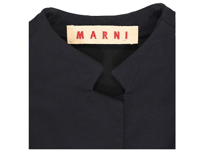 Giacca da sera peplum Marni in seta blu navy - vista 2