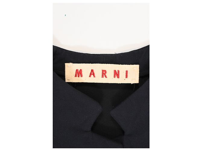 Giacca da sera peplum Marni in seta blu navy - vista 5