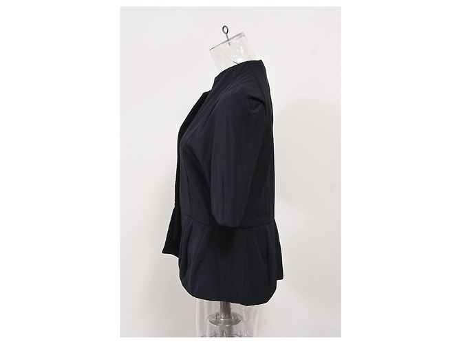 Giacca da sera peplum Marni in seta blu navy - vista 6
