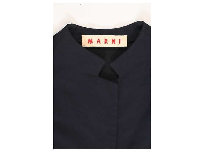 Giacca da sera peplum Marni in seta blu navy - vista 7
