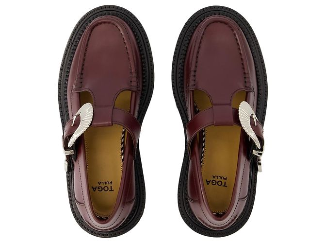 Aj1278 Mocasines - Toga Pulla - Cuero - Burdeos Roja - vista 4
