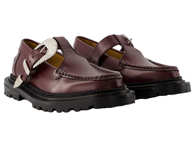 Aj1278 Mocasines - Toga Pulla - Cuero - Burdeos Roja - vista 2
