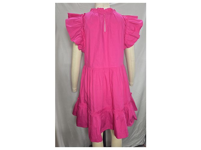 Autre Marque Vestido mini con volantes en algodón rosa Caroline Constas - vista 12