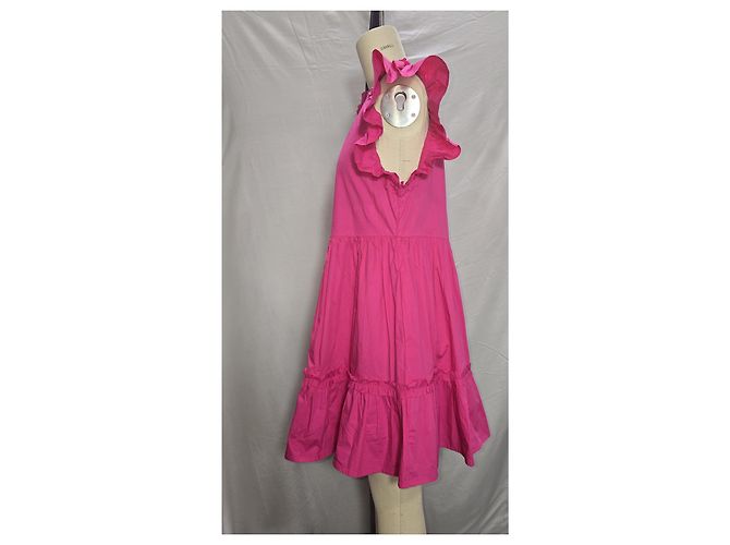 Autre Marque Vestido mini con volantes en algodón rosa Caroline Constas - vista 8