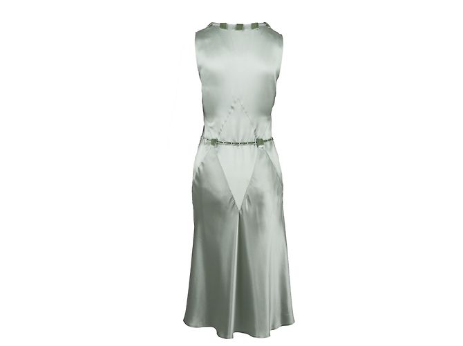 Moschino Perlen V-Ausschnitt Kleid - 2000er Grün - Ansicht 4