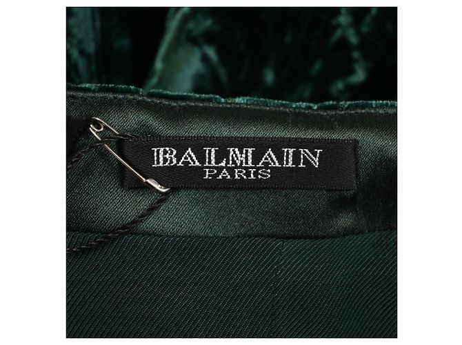 Gonna Maxi Balmain in Velluto Verde - vista 4