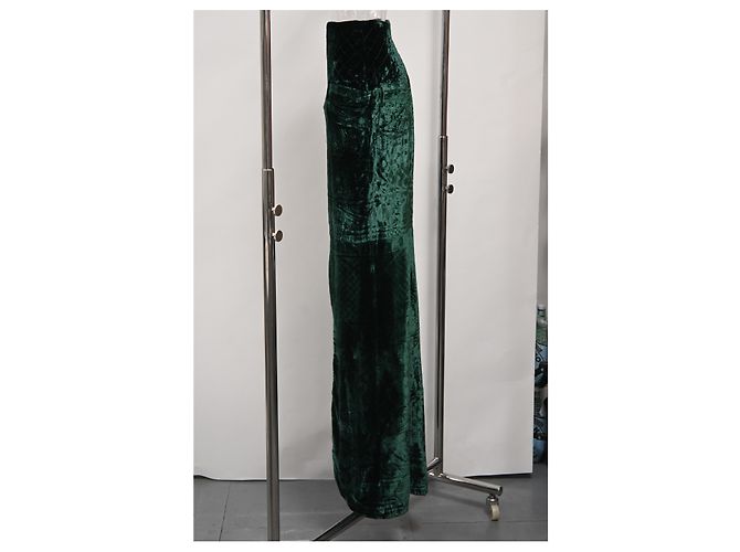 Gonna Maxi Balmain in Velluto Verde - vista 7