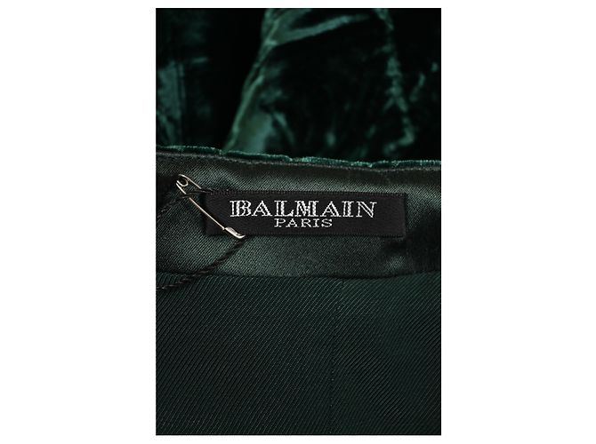 Gonna Maxi Balmain in Velluto Verde - vista 9