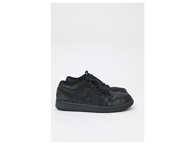 Tênis Nike Air Jordan 1 Low SE Craft em couro preto - vista 10