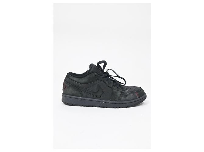 Tênis Nike Air Jordan 1 Low SE Craft em couro preto - vista 11