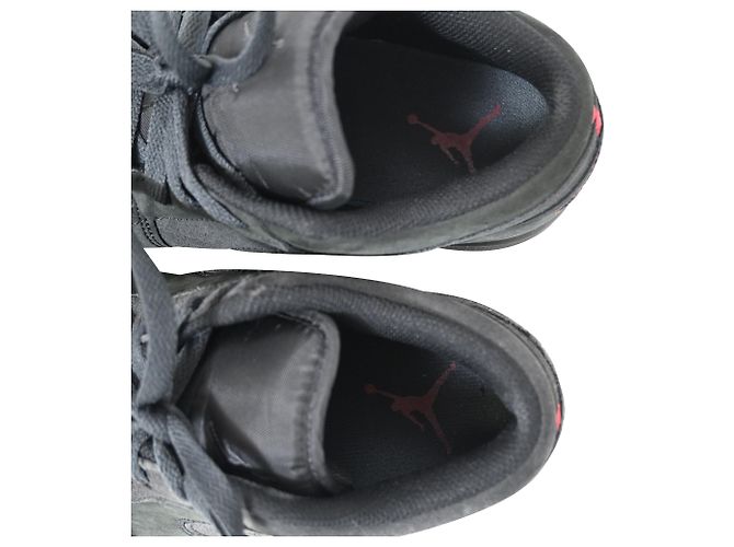 Tênis Nike Air Jordan 1 Low SE Craft em couro preto - vista 7