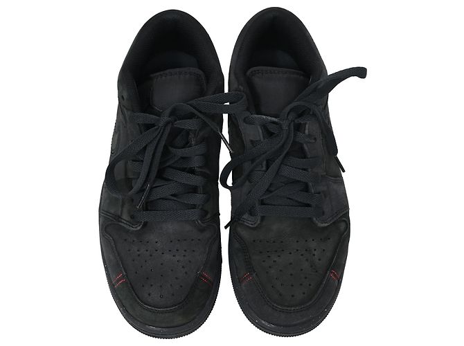 Tênis Nike Air Jordan 1 Low SE Craft em couro preto - vista 8