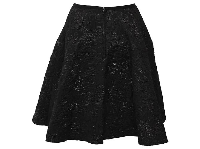 Falda A-Line de jacquard negro de poliéster de Lanvin - vista 2