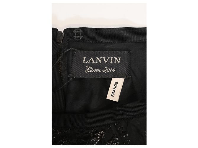 Falda A-Line de jacquard negro de poliéster de Lanvin - vista 5