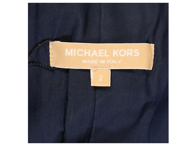 Blazer cropped in denim a maniche corte Michael Kors in cotone blu navy - vista 4